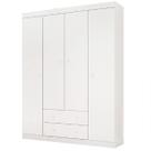 Guarda Roupa Roupeiro Flat Mel Infantil para Quarto 100% 4 Portas Branco