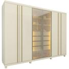 Guarda Roupa Roupeiro Gelius Absolut New Reflecta 6 portas 4 gavetas com LED e pés OFF White