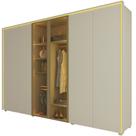 Guarda Roupa Roupeiro Gelius Splendor 6 portas com 2 portas reflecta 8 gavetas LED pés OFF White Dourado Guarda Roupa Roupeiro Gelius Splendor 6 portas com 2 portas reflecta 8 gavetas LED pés OFF White Dourado