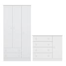 Guarda Roupa Roupeiro Infantil com Cômoda Doce Sonho Qmovi Branco