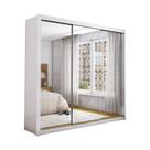 Guarda Roupa Roupeiro Isabela Master 3 Portas de Correr com Espelho 4 Gavetas Carioca Branco