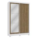 Guarda Roupa / Roupeiro Kappesberg com Espelhos CB01N571 Portas de Correr e 2 Gavetas Flex Branco e Macadâmia
