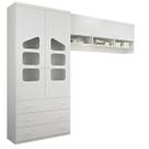 Guarda Roupa Roupeiro Ludi Infantil 2 Portas + Armário Aéreo Módulo 3 Portas 100% MDF