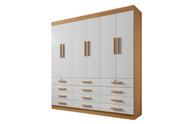 Guarda Roupa Roupeiro Monaco Plus 6 portas Cinamomo/Off D'Doro