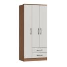 Guarda Roupa / Roupeiro Moscou 4300A Castro 3 Portas e 2 Gavetas Macadâmia e Blanc Guarda Roupa / Roupeiro Moscou 4300A Castro 3 Portas e 2 Gavetas Macadâmia e Blanc