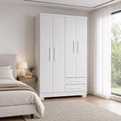 Guarda Roupa Roupeiro Paris Casal 4 Portas 2 Gavetas 3 Prateleiras 2 Cabideiros Branco Guarda Roupa Roupeiro Paris Casal 4 Portas 2 Gavetas 3 Prateleiras 2 Cabideiros Branco