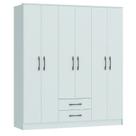 Guarda Roupa / Roupeiro Pequim 6 Portas e 2 Gavetas Castro Branco Line