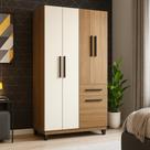 Guarda Roupa roupeiro Solteiro 5 Portas com Gaveta Compacto moderno