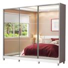 Guarda Roupa Royale MDF 3 Portas Correr Espelho e Pés Madesa