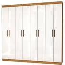 Guarda Roupa Rubi Casal 8 Portas 4 Gavetas Carioca Cor Cinamomo Branco