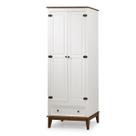 Guarda-Roupa Rústico 2 Portas e 1 Gavetas - Madeira Maciça e MDF Guarda-Roupa Rústico 2 Portas e 1 Gavetas - Madeira Maciça e MDF