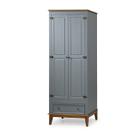 Guarda-Roupa Rústico 2 Portas e 1 Gavetas - Madeira Maciça e MDF Guarda-Roupa Rústico 2 Portas e 1 Gavetas - Madeira Maciça e MDF