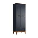 Guarda-Roupa Rústico 2 Portas e 1 Gavetas - Madeira Maciça e MDF