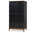 Guarda-Roupa Rústico 3 Portas e 2 Gavetas - Madeira Maciça e MDF