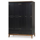Guarda-Roupa Rústico 4 Portas e 2 Gavetas - Madeira Maciça e MDF Guarda-Roupa Rústico 4 Portas e 2 Gavetas - Madeira Maciça e MDF
