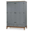 Guarda-Roupa Rústico 4 Portas e 2 Gavetas - Madeira Maciça e MDF Guarda-Roupa Rústico 4 Portas e 2 Gavetas - Madeira Maciça e MDF