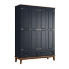 Guarda-Roupa Rústico 4 Portas e 2 Gavetas - Madeira Maciça e MDF Guarda-Roupa Rústico 4 Portas e 2 Gavetas - Madeira Maciça e MDF