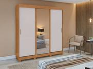 Guarda Roupa Saion 3 Portas com Pés 1 Porta Glass - Lopas Guarda Roupa Saion 3 Portas com Pés 1 Porta Glass - Lopas