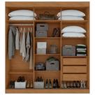 Guarda Roupa Saion 3 Portas Dupla Face 3 Gavetas Amendoa Clean Off White MDP Guarda Roupa Saion 3 Portas Dupla Face 3 Gavetas Amendoa Clean Off White MDP