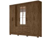 Guarda Roupa San Lorenzo 237cm 8 Portas Castanho Wood com Espelho Moval
