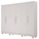 Guarda Roupa Sergipe Casal 6 Portas 2 Gavetas Bianchi Cor Branco