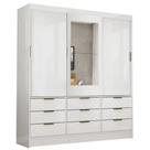 Guarda Roupa Sevilha Casal com Espelho 3 Portas 9 Gavetas Carioca Cor Branco Guarda Roupa Sevilha Casal com Espelho 3 Portas 9 Gavetas Carioca Cor Branco