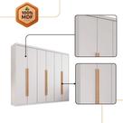 Guarda Roupa Sofia 100% Mdf 6 Portas E 2 Gavetas Moderna Branco/naturalle