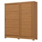 Guarda Roupa Solteiro 02 Portas de Correr 03 Gavetas Prime B352 Cinamomo - Henn - Briz