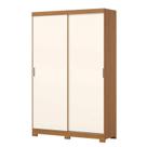 Guarda Roupa Solteiro 02 Portas Deslizantes Flex 02 Gavetas Lucca D348 Cinamomo Off White Avelã - Henn