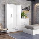 Guarda Roupa Solteiro 03 Portas 02 Gavetas Miami Henn
