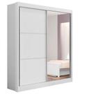 Guarda Roupa Solteiro 1 Porta Espelhada Branco Atenas - D'doro