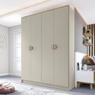 Guarda-Roupa Solteiro 100% Mdf Bp 4 Portas 2 Gavetas Asti
