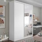 Guarda Roupa Solteiro 100% MDF BP com 2 Portas e 1 Espelho Zermatt