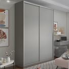 Guarda-Roupa Solteiro 100% MDF BP com 2 Portas Zermatt Cinza Guarda-Roupa Solteiro 100% MDF BP com 2 Portas Zermatt Cinza