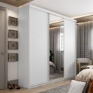 Guarda-roupa Solteiro 100% Mdf Bp com 3 Portas e 1 Espelho Geneve