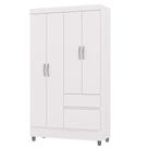 Guarda Roupa Solteiro 102cm Com 4 Portas Ideal Flex Branco - Vila Rica