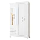 Guarda Roupa Solteiro 103cm com Espelho Dony Flex A02 Branco - Mpozenato