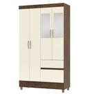 Guarda Roupa Solteiro 103cm Com Espelho Mayra Imbuia/Champanhe V02 - Mpozenato