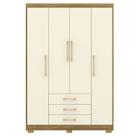 Guarda Roupa Solteiro 120 cm 4 Portas 10088 Nature Champanhe VLR