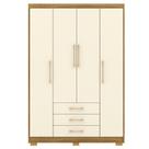 Guarda Roupa Solteiro 120 Cm 4 Portas 10088 Nature Champanhe Vlr Nature Champanhe