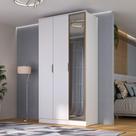 Guarda Roupa Solteiro 1,20m 3 Portas c/ Reflecta e LED
