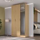 Guarda Roupa Solteiro 1,20m 3 Portas c/ Reflecta e LED