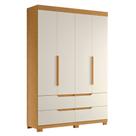 Guarda Roupa Solteiro 160cm 4 Portas Doble Cinamomo/Off - Albatroz