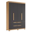 Guarda Roupa Solteiro 160cm 4 Portas Doble Freijó/Titanium - Albatroz