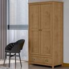 Guarda Roupa Solteiro 2 Portas 1 Gaveta Madeira Maciça Mazzaro F06 Freijó - Lyam Decor