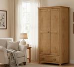 Guarda-Roupa Solteiro 2 Portas 1 Gaveta Topázio 100% Madeira Maciça