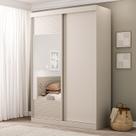 Guarda-Roupa Solteiro 2 Portas 1 Porta com Espelho Samambaia CabeCasa MadeiraOriginals Off White Guarda-Roupa Solteiro 2 Portas 1 Porta com Espelho Samambaia CabeCasa MadeiraOriginals Off White