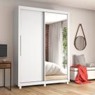 Guarda-roupa Solteiro 2 Portas 1 Porta Espelhada com Pés Royale 100% MDF Guarda-roupa Solteiro 2 Portas 1 Porta Espelhada com Pés Royale 100% MDF