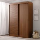 Guarda-Roupa Solteiro 2 Portas 1 Porta Ripada Samambaia CabeCasa MadeiraMadeira Freijó
