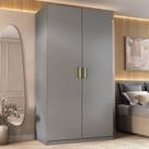 Guarda-Roupa Solteiro 2 Portas 100% MDF Marsala Cinza/Urbi